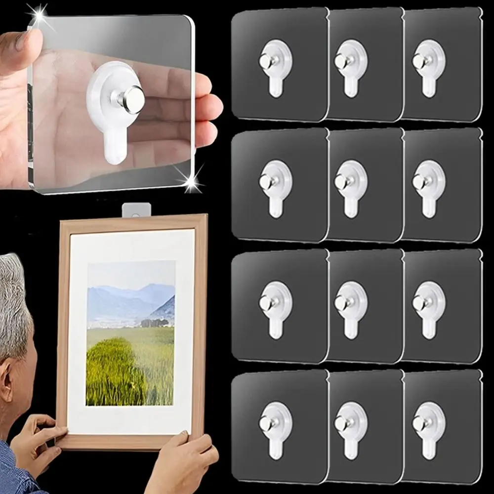 

10pcs Adhesive Wall Hook Wall Poster Seamless Wall Hook Hook Wall Mount Free Punch Kitchen Bathroom Non Trace Stickers