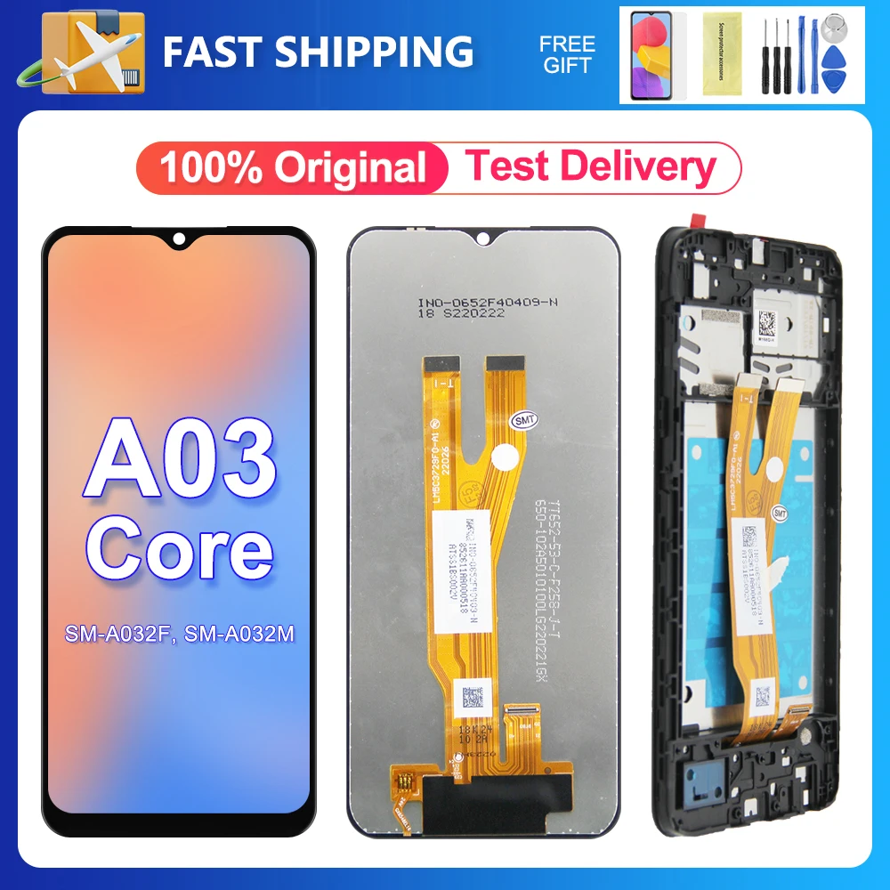 

6.5'' Original For Samsung Galaxy A03 Core LCD Display Touch Screen Digitizer Assembly Replacement Parts SM-A032F SM-A032M LCD