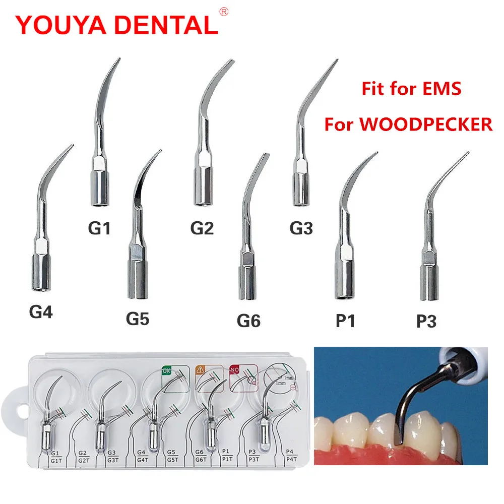 

5/10pc Dental Ultrasonic Scaler Tips Fit For EMS WOODPECKER Scaler G1 G2 G3 G4 G5 G6 P1 P3 Scaling Tip Kit Dentistry Accessories