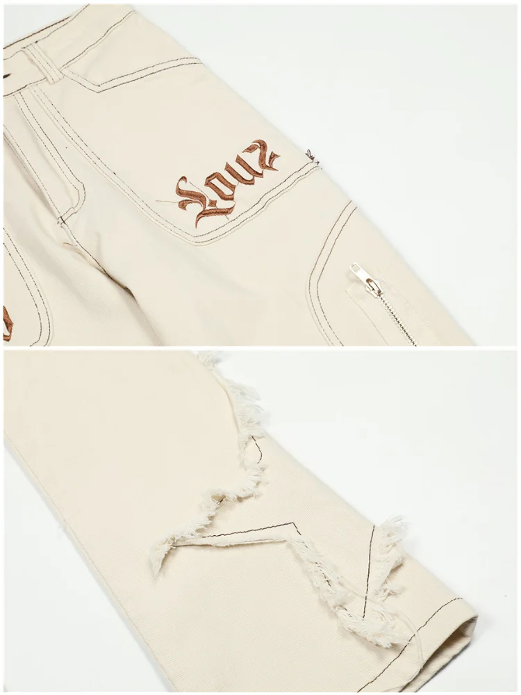 Four Seasons Men Jeans Multi-pocket Personality Patch Patch Trend Fashion New Casual Workwear Streetwear Men Ins Hot Sale JEANS