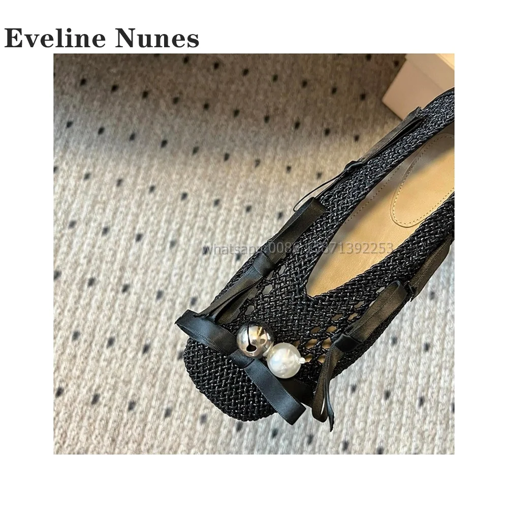 Туфли-лодочки с бантом и жемчугом без застежки