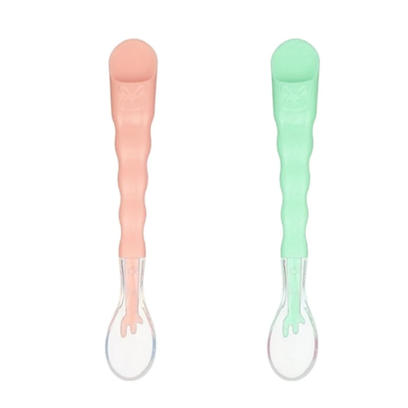

Silicone Baby Spoons Infant Feeding Spoon Double Baby Puree Spoon Feeder