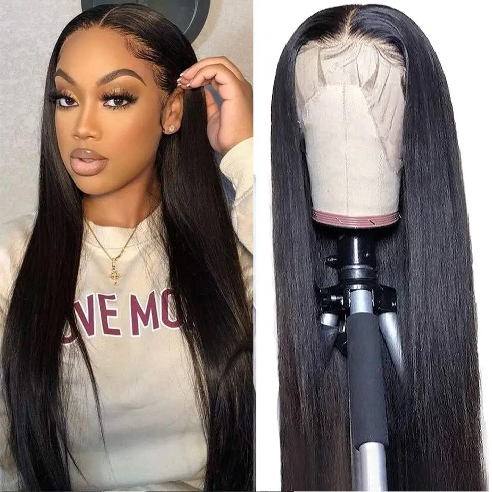

Lace Front Synthetic Wig for Women Black Long Straight Hair Lace Front Wigs for Black Women Split High Temperature Hair Cover