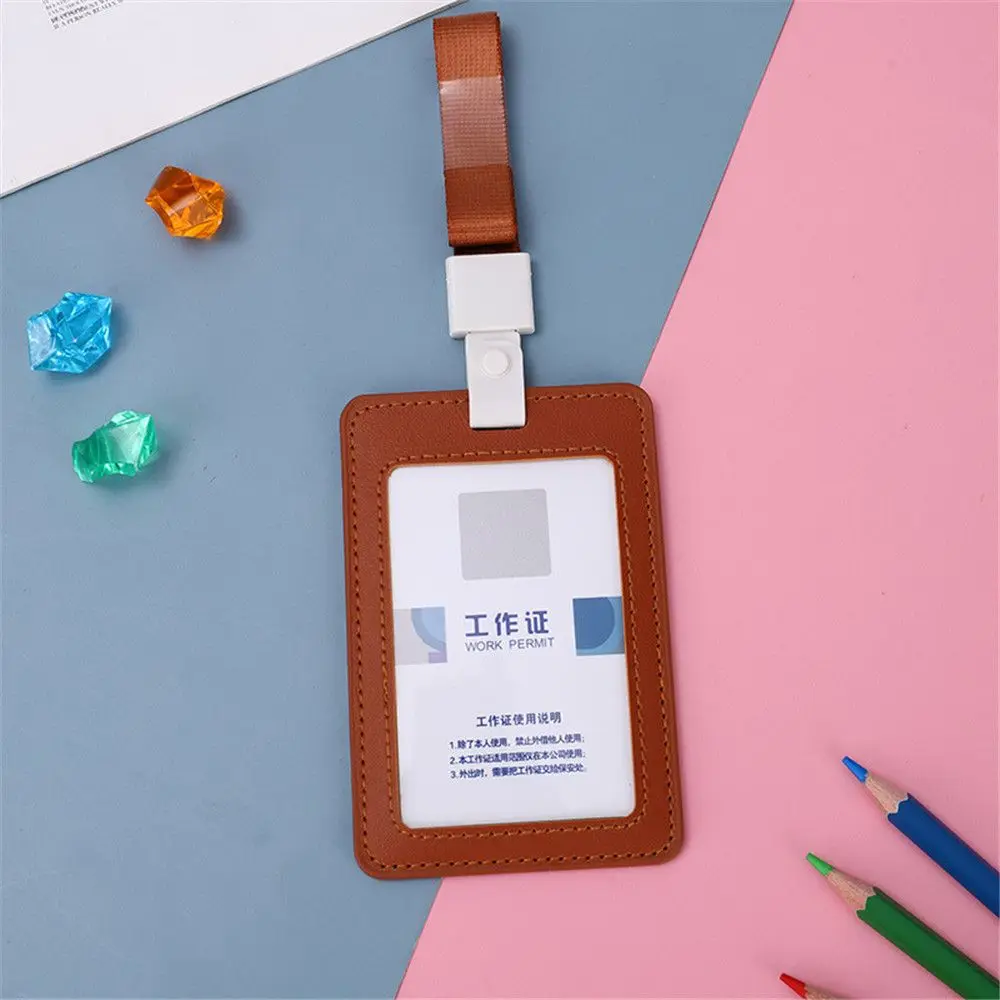 

Fashion Bank Credit Card Office School Multifunctional Work Card Holder Name Badge Holder ID Business Case PU Leather