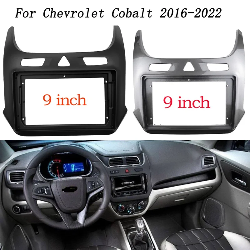 

2Din Car Audio Face Plate Fascia Frame For Chevrolet Cobalt 2016+ 9" Big Screen Radio Stereo Panel Dash Mount Refitting Kit