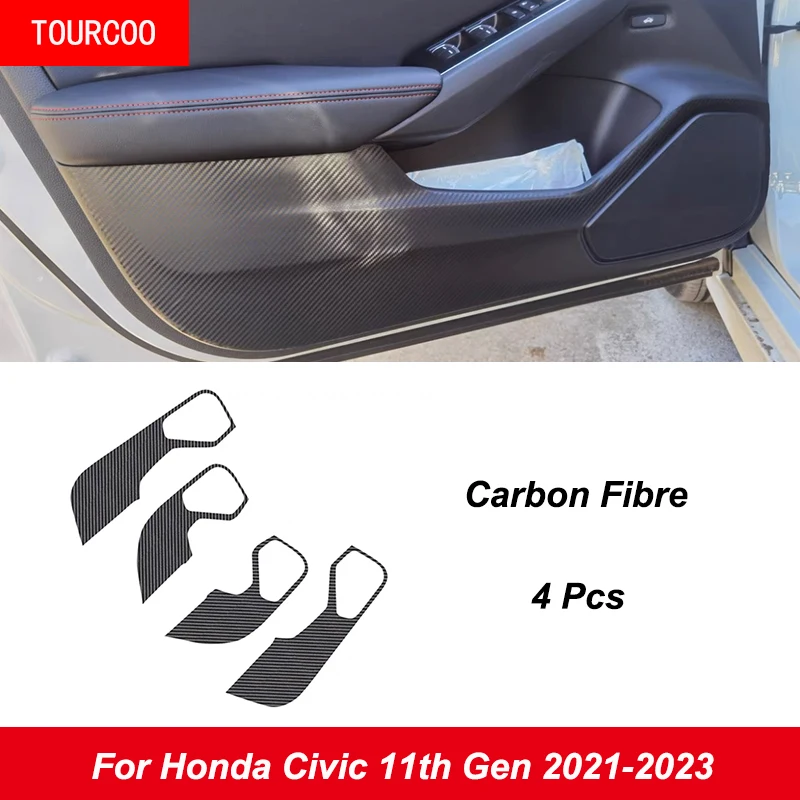 

Для Honda Civic 11-го поколения 2021 2022 2023 дверь из углеродного волокна защитная пленка против ударов стикер аксессуары