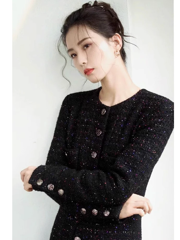 Liu Shishi Same Sle as Stars осенне-зимняя новая женская одежда изящное французское платье