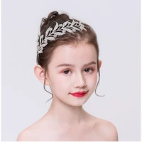 rhinestone leaf crystal headwear for kids girls wedding junior bridesmaid hair accessories new