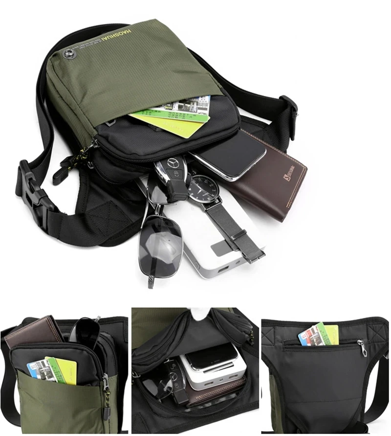 Waterproof Men Fanny Waist Chest Pack for Motorcycle Rider Outdoor Travel Male Cross Body Belt Bum Bags Drop Leg Thigh Bag