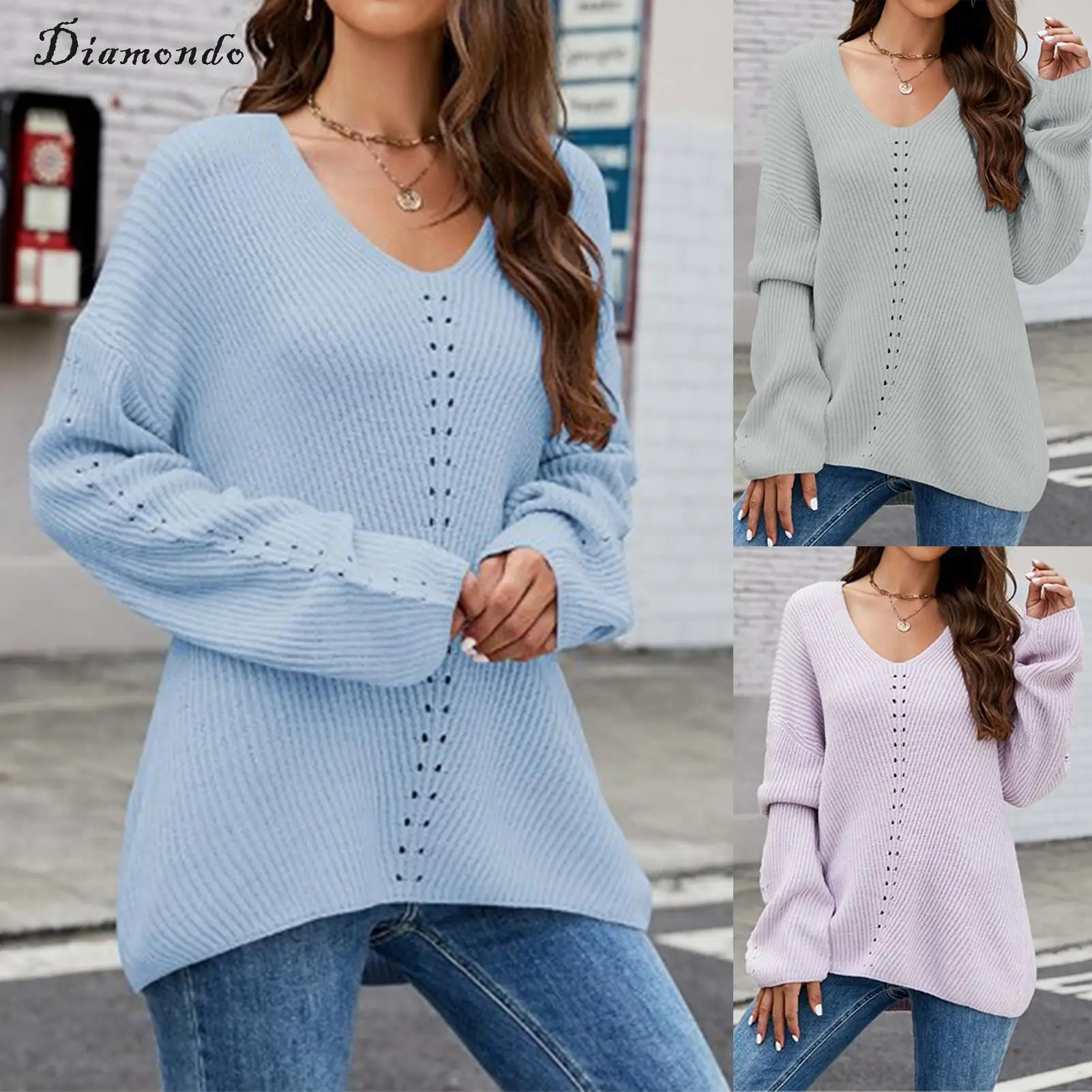 

Повседневный стиль, свободный крой, женские вязаные крючком пуловеры, топ, сплошной цвет, женский зимний свитер с длинным рукавом, ребристый вязаный праздничный костюм
