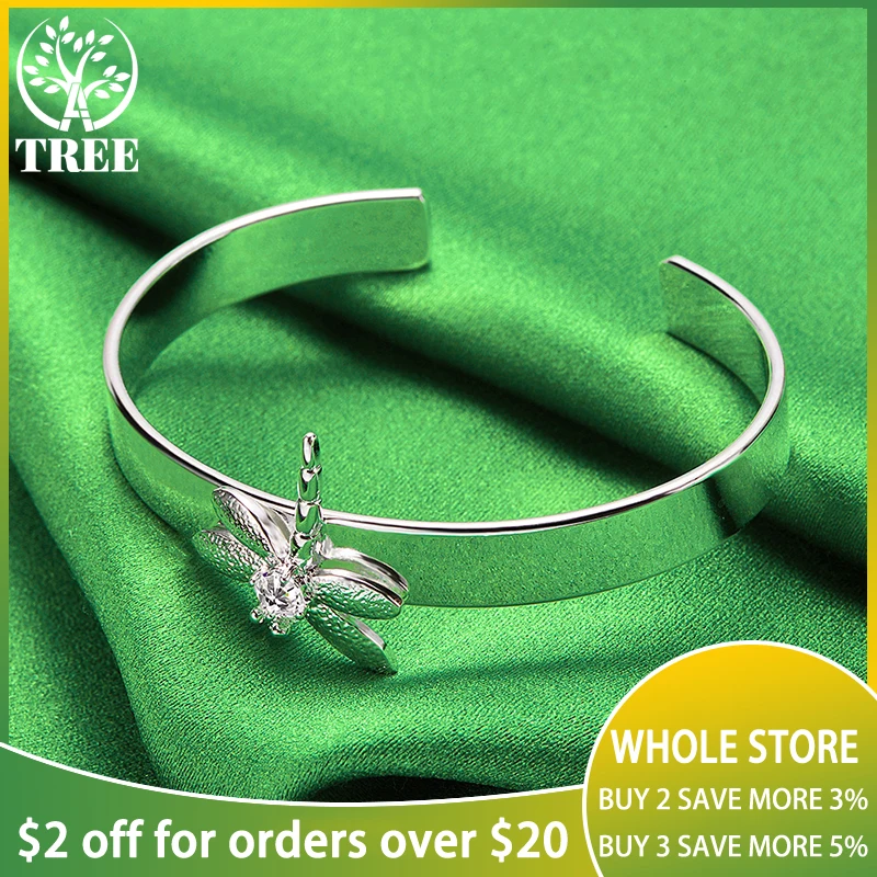 

Браслет женский из серебра 925 пробы, с реалистичной стрекозой