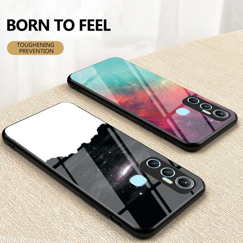 for infinix hot 11s note 10 pro tempered glass colorfull phone case cover free global shipping