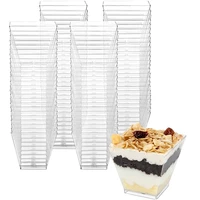 plastic dessert cups clear plastic parfait appetizer cups mini square dessert trifle bowls for serving tasting