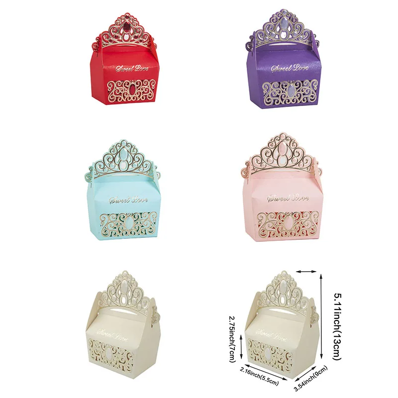 20/30/50PCS Crown Small Candy Box Chocolate Packaging Wedding Bridal Gift For Guest Birthday Party Favors Event & Party Supplies