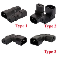black straight elbow pvc copper 10a 250v iec320 c14 male to c13 female pdu ups chassis server adapter plug socket converter