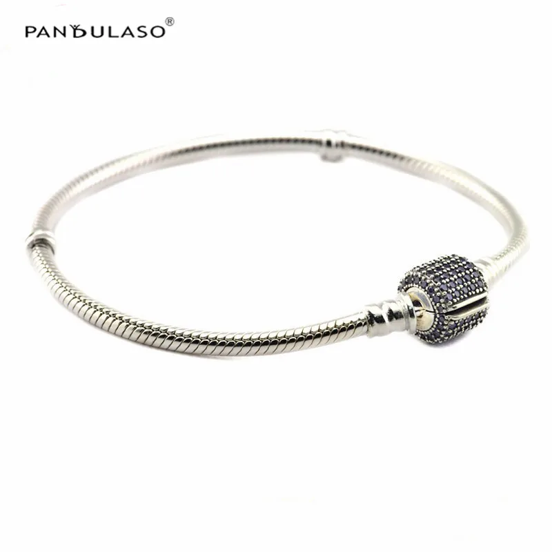 

Signature Clasp Bracelet Fancy Purple CZ Bracelets Silver Jewelry Bracelets For Women Fit DIY Jewelry Sets Charms & Beads Gift