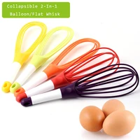 collapsible whisk twist whisk 2 in 1 collapsible balloon and flat whisk silicone coated steel wirefolds flat for storage