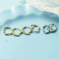 wave shape fried dough twist earrings fashion compact woman s925 sterling silver ear rings golden rose gold girl lady jewelry