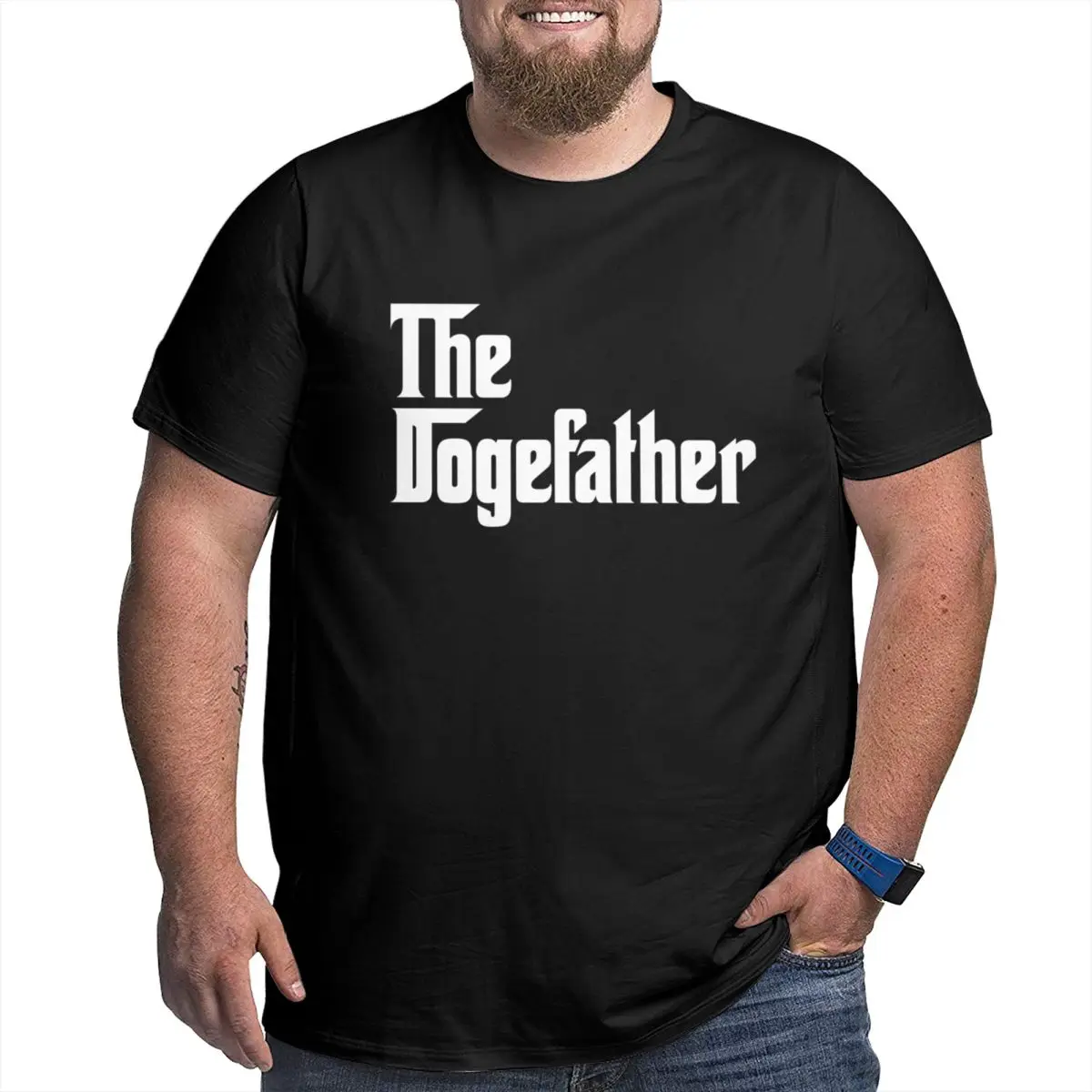 Фото Мужская футболка The Dogefather 2025, винтажная мужская рубашка большого размера с хлопковыми рукавами на заказ №5