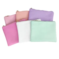 new solid color flat nylon cosmetic bag can be customized letter patch mobile phone daily necessities storage bag s m l