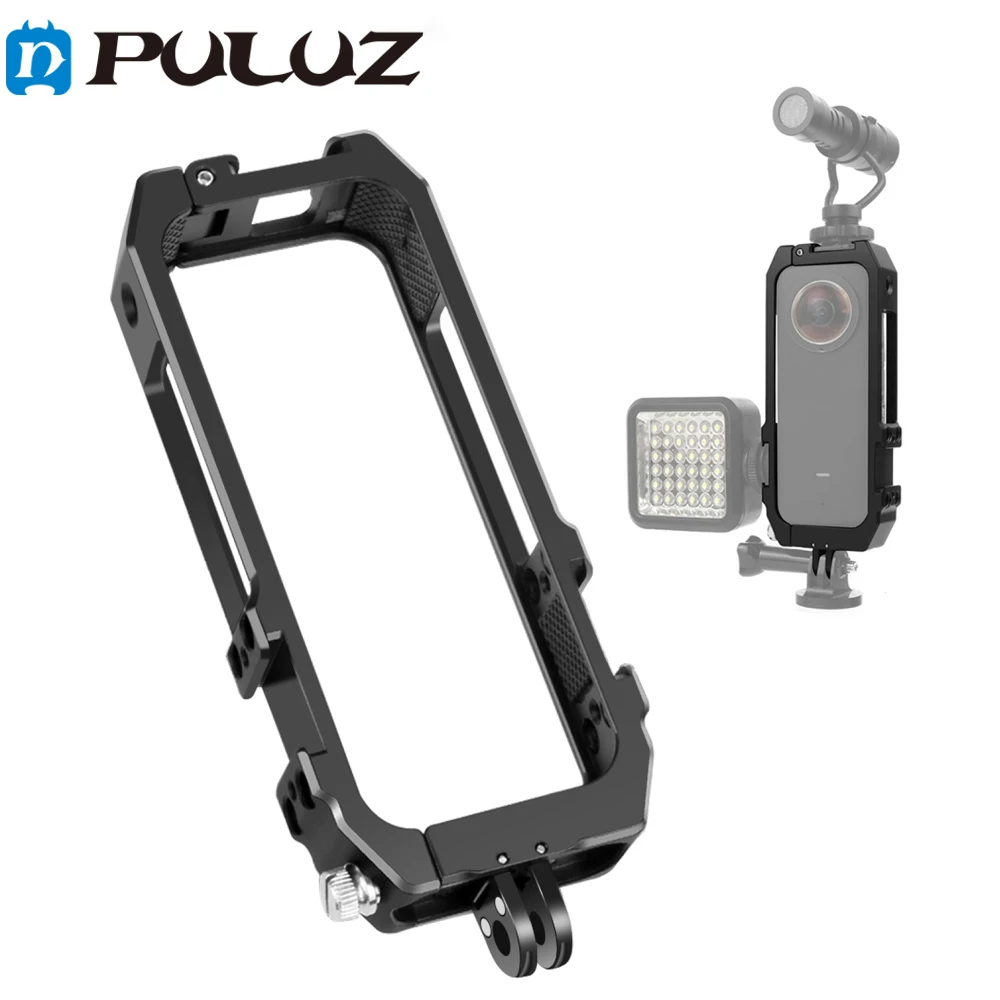 

Protective Cage Rig Housing Frame with Cold Shoe Mounts & Magnetic Folding Tripod Adapter for Insta360 ONE X2