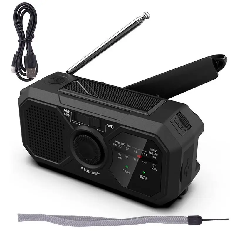

Hand-Cranked Lighting Radio Durable Solar Powered Hand-Cranked Radio Mobile Charging FM Radio LED Flashlight