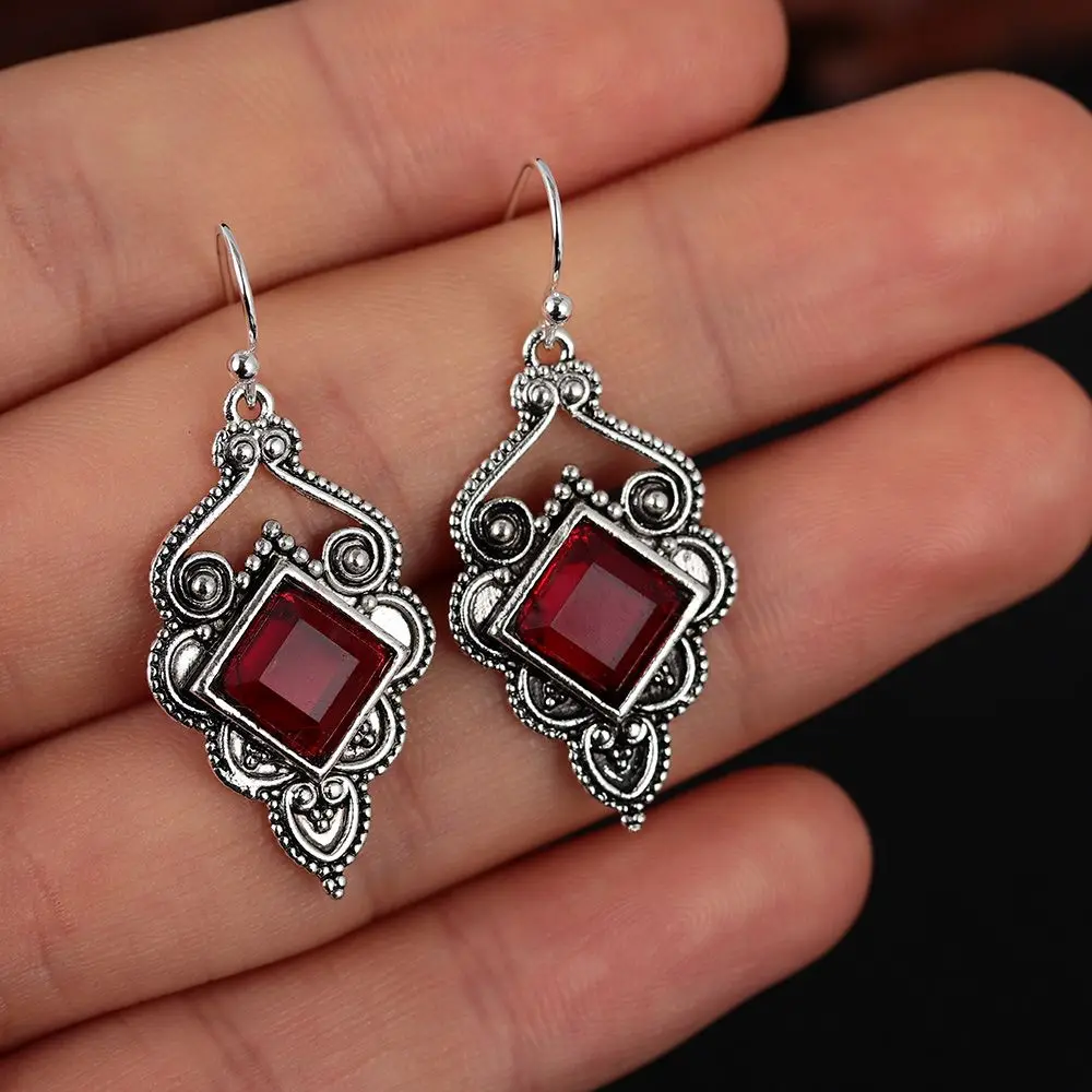 

Винтажные шикарные свадебные ювелирные изделия с крючком, серьги-гвоздики с рубином, серьги с красным агатом, Висячие