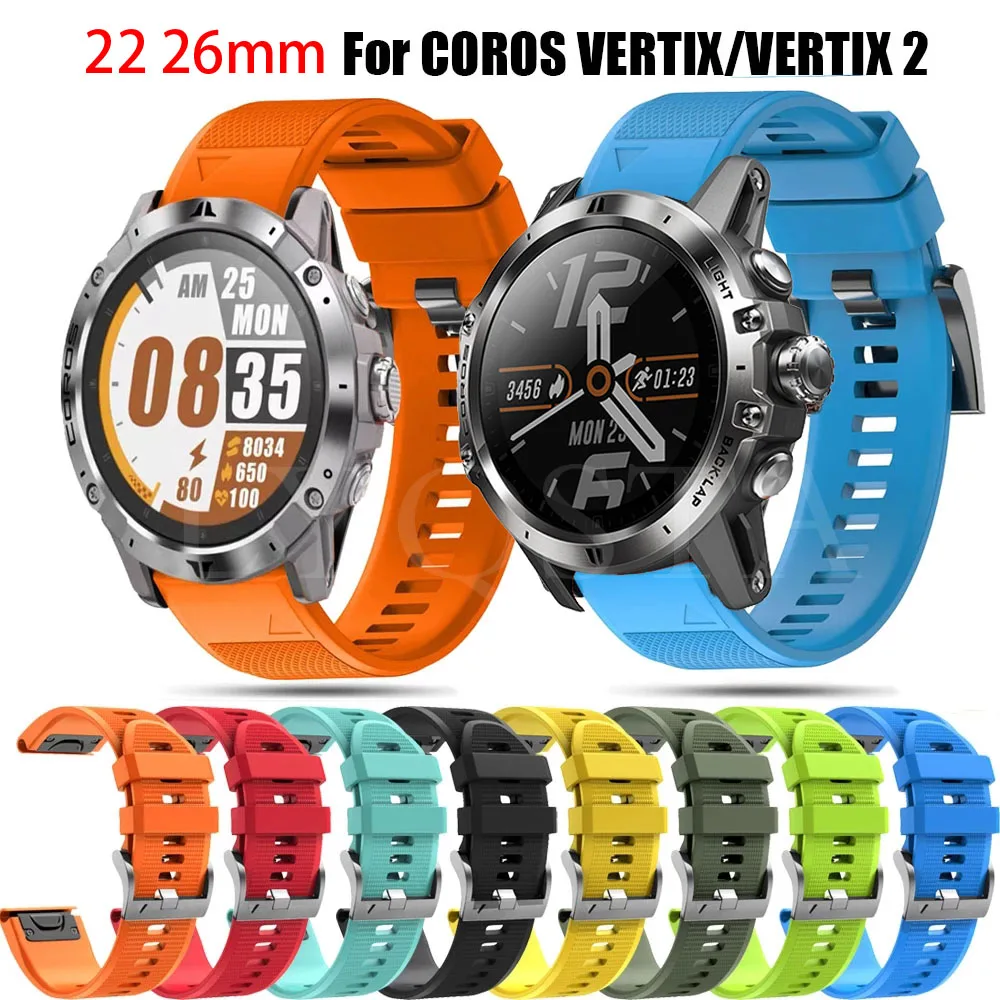 

26mm 22mm Watchband For Garmin Fenix 7X 7 Epix Silicone Band For Coros VERTIX2 Vertix 2 Easyfit Wrist Strap Quickly Install