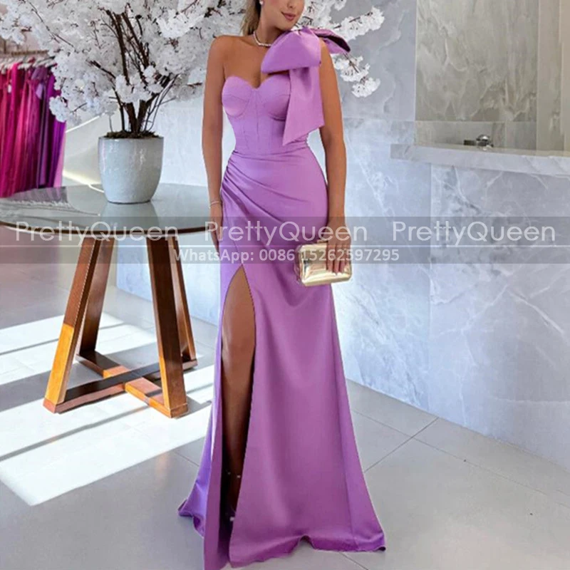 Длинные платья подружки невесты с высоким разрезом по индивидуальному заказу и