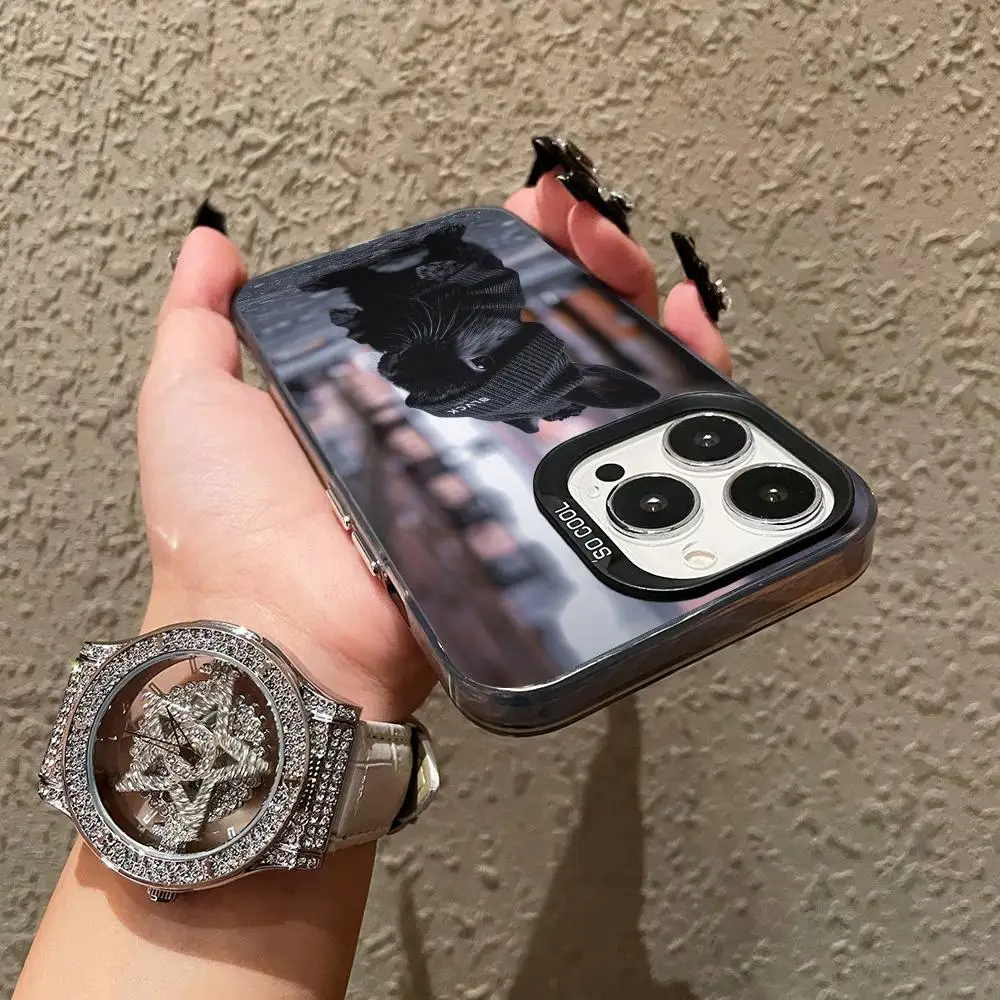 Mobile B-BLVCK Phone Case for iPhone 16 15 14 13 12 11 X XR XS 8 7 Pro Max Plus Color Silvery Smartphone Cover Cellphones