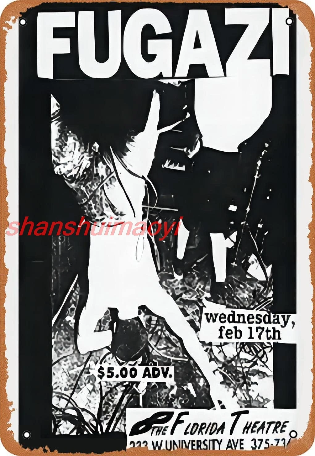 Muecddoa металлическая вывеска-Fugazi Flyer с коротким рукавом плакат бар настенный декор