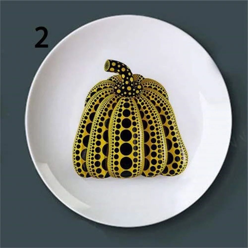 Декоративная подвесная тарелка в японском стиле с тыквой керамическая красочная