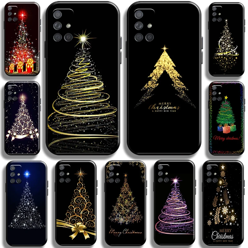 

Merry Christmas Tree Deer for Samsung Galaxy A71 A71 5G Phone Case Shockproof Carcasa full Protection funda Soft Liquid Silicon