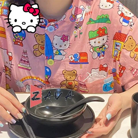 

Sanrio Hello Kitty Cute Bear 2022 Pink Cartoon Printed T-Shirt Women's Fashion Short Sleeve Clothes Vintage Sweet Harajuku Y2k