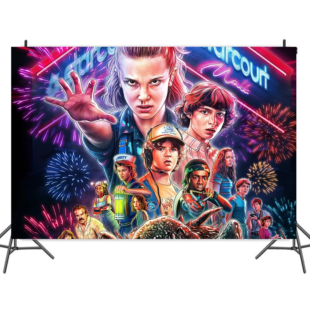 Stranger Things Eleven Things ST Photography Backdrop Girls Kid Birthday Party Decoration Photography Navidad Backgrounds images - 6