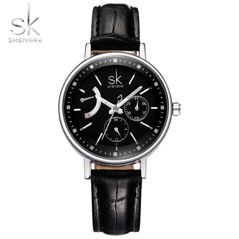 Часы наручные SK женские кварцевые Модные Аналоговые с кожаным ремешком 4 цвета |