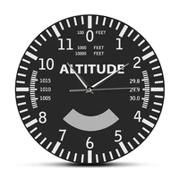 airplane altitude indicator print acrylic glass wall clock aviation home decor aircraft instrument aviator art clock pilots gift