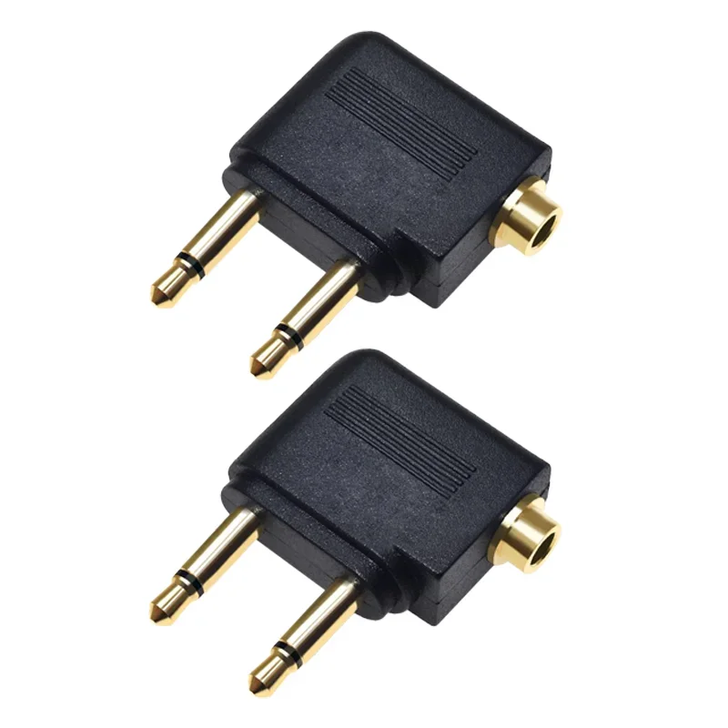 2/4/8Pcs 3.5mm Mono Dual Male Plug to Stereo Female Jack Audio Adapter for Airline Airplane Travel Headphone Earphone