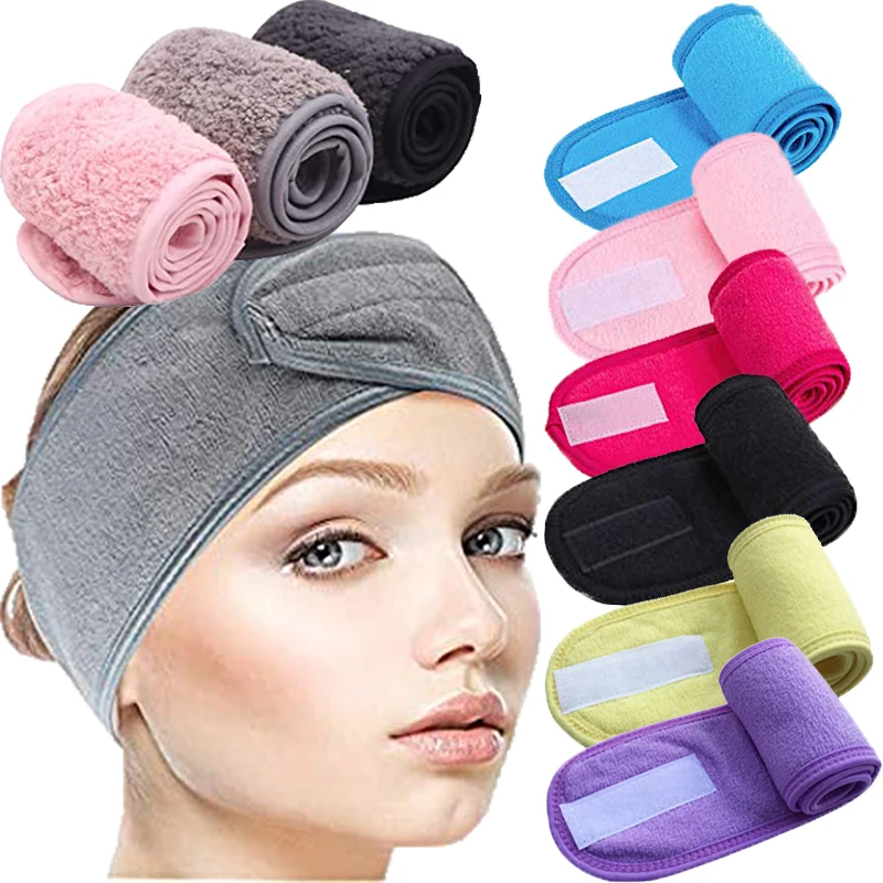 

Towel Head Band Spa Face Wash Makeup Sweat Head Wrap Non-slip Stretchable Washable Headband Hair band for Sports Hairbands