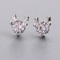100 real s925 sterling silver stud diamond earring women natural aros mujer oreja silver 925 jewelry orecchini earrings girls