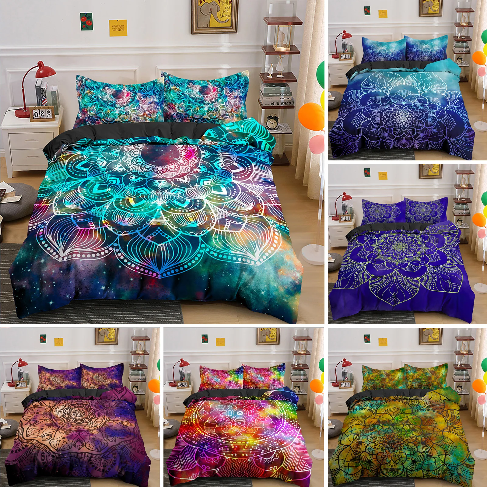 

Комплект психоделического постельного белья в стиле бохо для мальчиков, для взрослых, детей, пододеяльник, постельное белье с наволочкой, о...