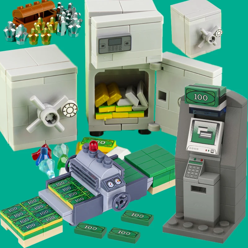 Строительные блоки город МОС Strongbox безопасный бриллиантовый доллар золотые