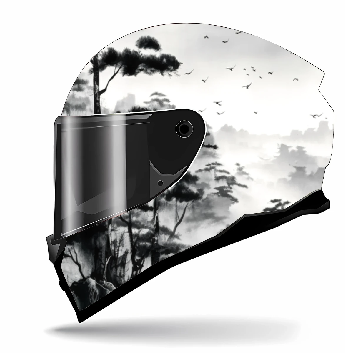 Чернила китайский пейзаж полный шлем наклейка мотоциклетный гоночная