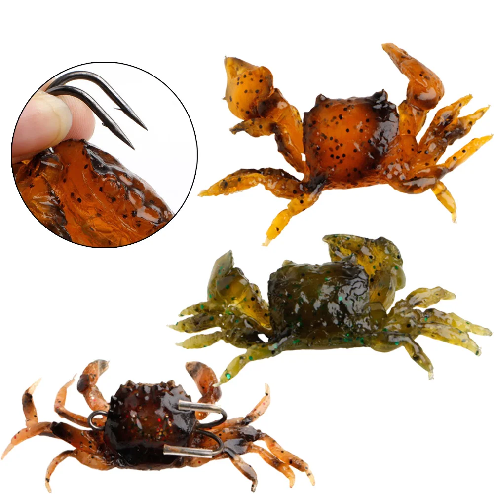 

Artificial Crab Lure Bait 3D Simulation Fishing Lures Soft Fish Bait With Sharp Hooks 10cm 30g Freshwater Fish Jig Head Baits
