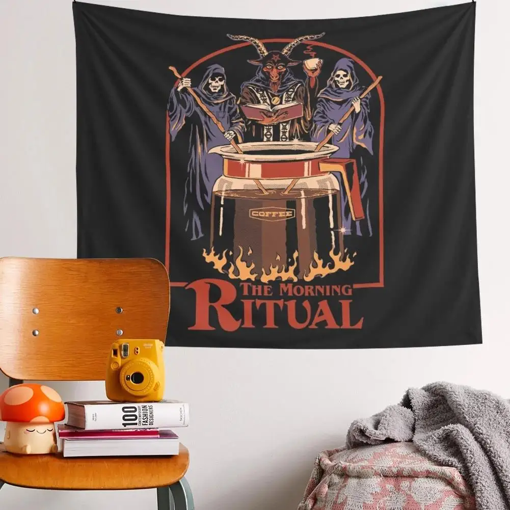 

FFO The Mroning Ritual Black Tapestry Art Aesthetic Tapestry Room Decor Art Wall Hanging Tapestries for Living Room Decor