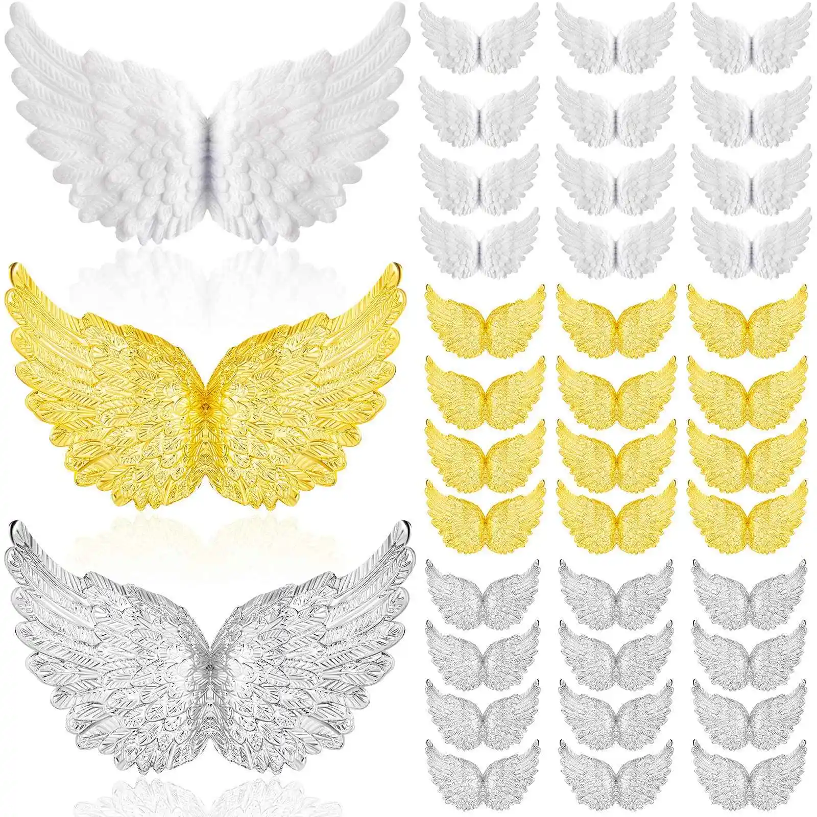 

Пластиковые крылья Ангела 36 шт. для рукоделия, мини 3D зеркальные орнаменты, для украшения искусств, рукоделия и свадьбы
