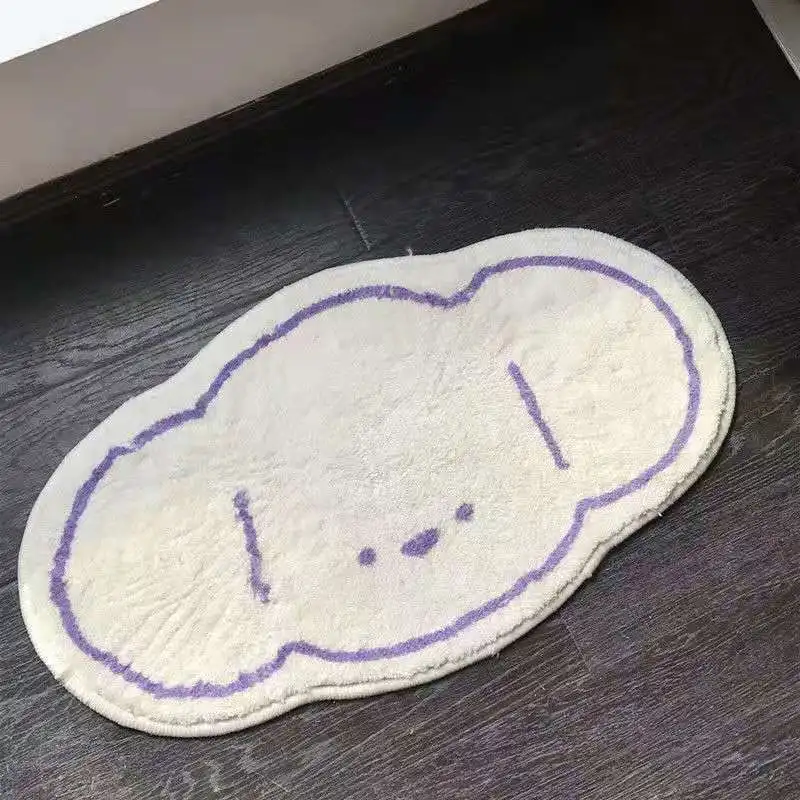 

Прикроватный ковер в японском и корейском стиле, имитация кашемира, утолщенный нескользящий коврик для гостиной, моющийся креативный корид...