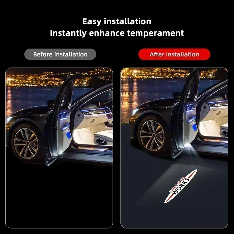 Фото Проекционная лампа-проектор с эмблемой HD для дверей автомобиля BMW MINI Cooper Works One JCW R55 R56 R50 R53 R60 R61 F54 F55 F56 F60 №4
