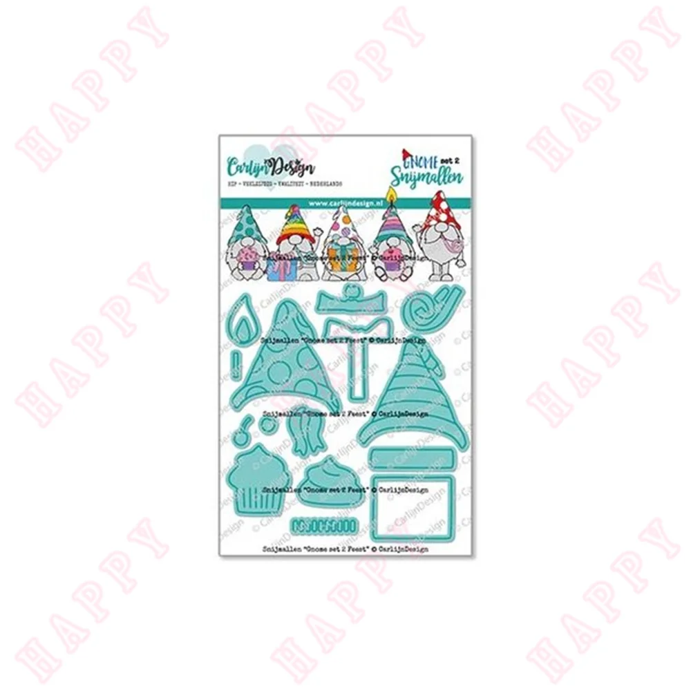 

Metal Cutting Dies Gnome set 2 Feest For DIY Scrapbooking Envelope Greeting Card Decorative Embossing Handcraft Paper Craft Mold