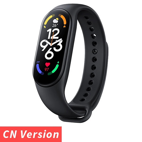  Смарт-браслет Xiaomi Mi Band 7, 6 цветов, 1,62 дюйма, AMOLED экран, фитнес-трекер с функцией измерения кислорода в крови, Bluetooth, водонепроницаемый бра…